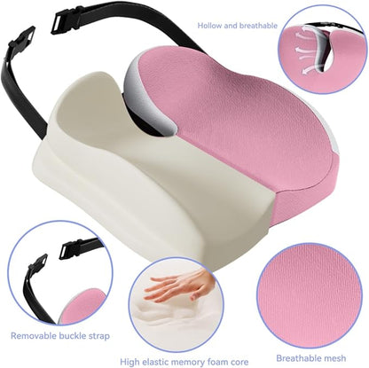Seat Cushions for Office Chairs Wheelchair Cushion for Long Sitting Back Pain，Memory Foam Seat Car Computer Desk Chair Cushion，Coccyx Cushion for Tailbone Pain Relief Cushion Office Chair Butt Pillow