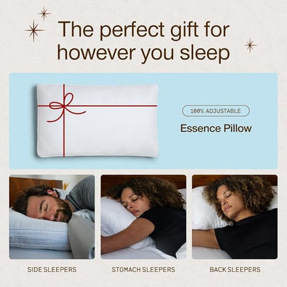 Coop Home Goods Essence Cooling Down Alternative Pillows Set of 2, Queen Size Adjustable Cooling Pillow for Hot Sleepers, Cool-Touch Luxury Hotel Pillows for Stomach, Back, or Side Sleepers 27x17