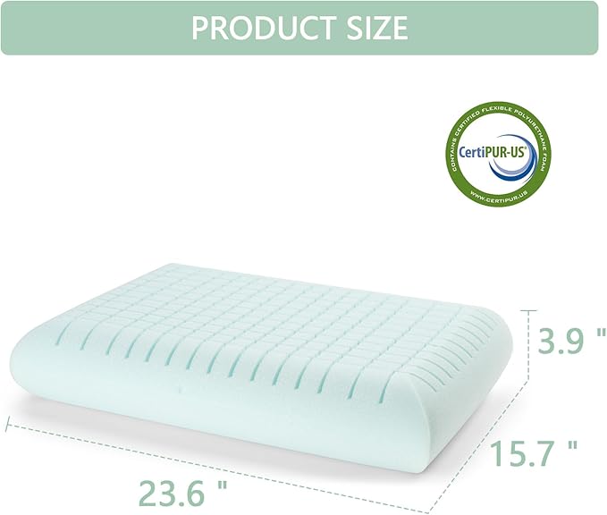 2 Pack Extra Soft Ice-Feel Cooling Pillows for Sleeping – Premium Standard Size Bed Pillows with Breathable Sponge-Fill Support, Ice-Fabric Cooling Pillow Set for Hot Sleepers