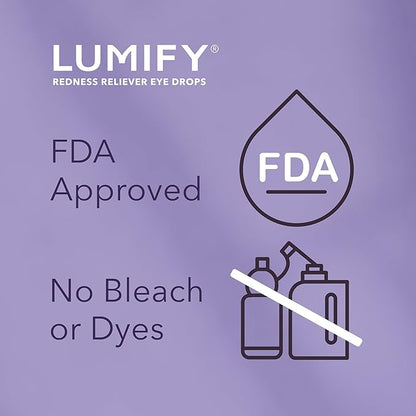 LUMIFY Eye Drops for Red Eyes, Redness Reliever for Brighter Looking Eyes, Works in 1 Minute & Lasts Up to 8 Hours, Eye Drops, 0.17 Fl Oz (5 mL)