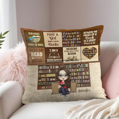 ENCYCOM Personalized Book Reading Pocket Pillow - Custom Reading Pillows with Name – Uniqua Gift for Bookworm Girls, Women Who Love Books, Perfect for Bed or Cozy Corner (Reading Pillow 04)