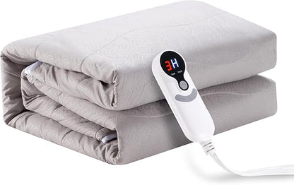 Electric Mattress Pad Full Size 54"x75",6 Heating Levels & 1-10 Hour Auto Shut Off,Warm and Soft Comfort Fabric with 15 Inch Deep Pocket,Machine Washable,Gray