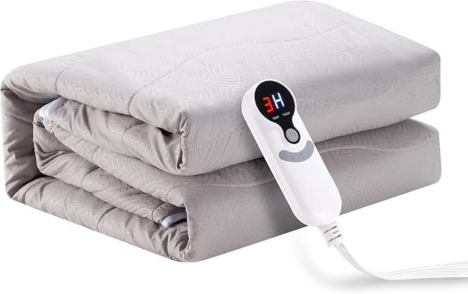 Electric Mattress Pad Twin Size 39"x75",6 Heating Levels & 1-10 Hour Auto Shut Off,Warm and Soft Comfort Fabric with 15 Inch Deep Pocket,Machine Washable,Gray