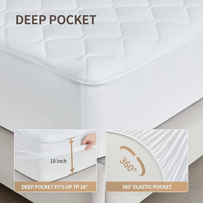 Bwarm Premium Quilted Heated Mattress Pad Twin Size, 39" x 75" Bed Warmer, 9 Heat Settings, 1-12 Hours Auto Off, Soft and Cozy, Deep Pocket, Fast Heating, Machine Washable