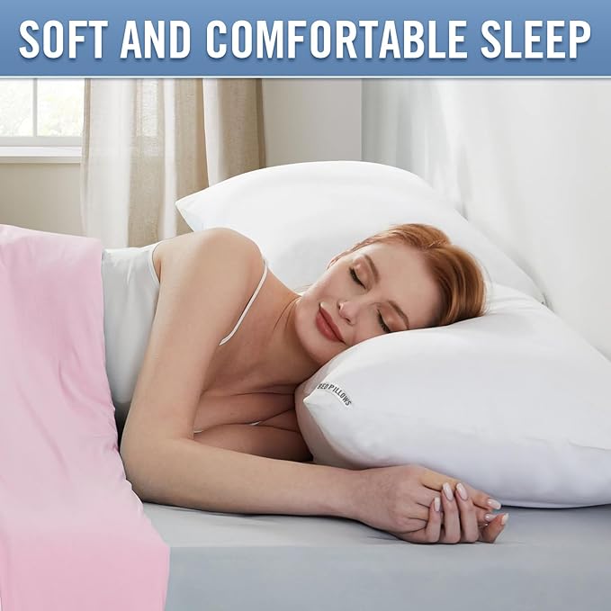 Luxury Hotel Pillows for Sleeping 4 Pack,Bed Pillows Standard Size Set of 4,Down Alternative Filling,Pillows for Back,Stomach or Side Sleepers