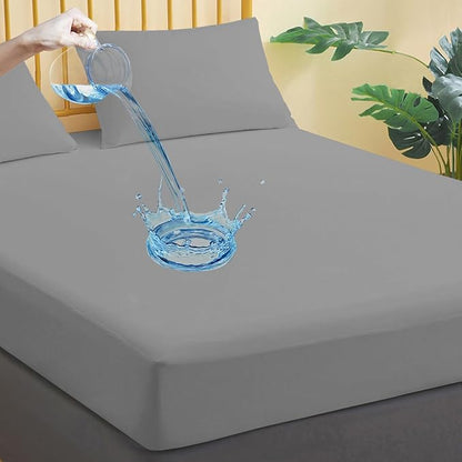 Waterproof Mattress Protector Twin Size, Breathable Mattress Cover, Fitted Deep Pocket Mattress Pad Cover Stretches up to 21 Inches, Soft Noiseless Bed Cover