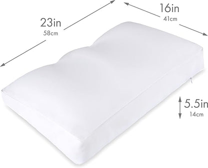 PILLOWY Premium Microbead Bed Pillow, Large Extra Fluffy But Supportive - Ultra Comfortable Sleep with Silk Like Anti Aging Cover 85% Spandex/ 15% Nylon Breathable, Cooling White