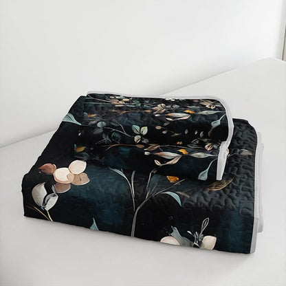 Floral Quilt Set King Size,3 Pieces Flower Parrten Bed Sets,Garden Style Soft Lightweight Bedding Set with 2 Pillowcases,Colorful Bedding for Adults Kids.