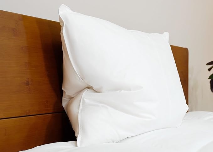 White Duck Down & Feather Pillow -2 Pack Pillows with Soft-Medium Support for Side & Back Sleepers Queen Size