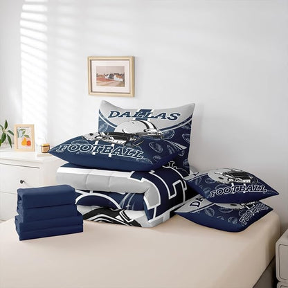 Feelyou Football Comforter Set King Size 7 Pieces Ball Games Bedding Set for Kids Boys Girls Rugby Bed in a BagFootball Bedroom Decor Rugby Sports