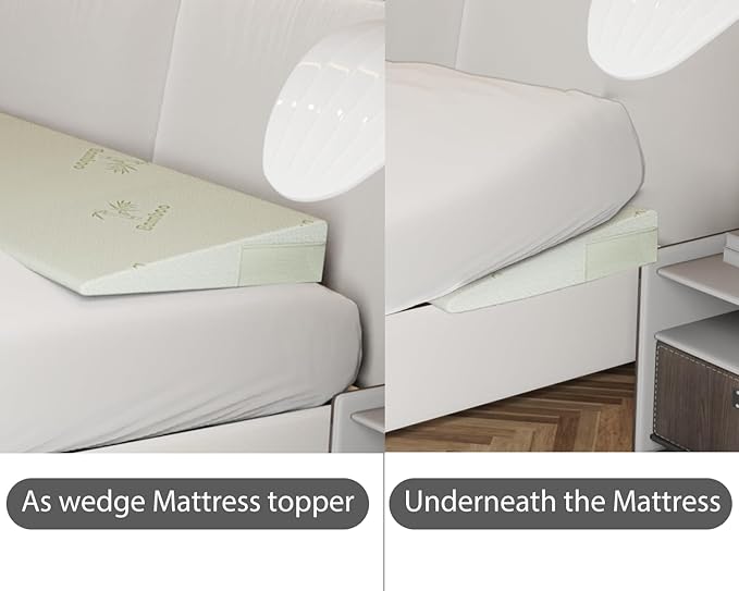 Mattress Wedge for Acid Reflux,Extra Wide Wedge Pillow Inclined,Mattress Elevator&Lifter,Wedge Pillow for Headboard for Relief from Reflux,Post Surgery,Snoring (6" Height, King)