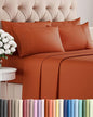 Full 6 Piece Sheet Set - Comfy Breathable & Cooling - Ultra-Soft Hotel Luxury Bedding Set with 8-16 Inch Deep Pockets - 1 Flat & 1 Fitted Sheet & 4 Pillowcases - Wrinkle Free & Easy Care - Terracotta