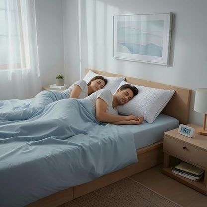 Cooling Pillows Queen Size Set of 2, Shredded Memory Foam Pillows, Adjustable Firm Bed Pillows Cool Cold Pillow for Hot Side Back Stomach Sleepers with Removable Washable Cover, 20" x 30", White