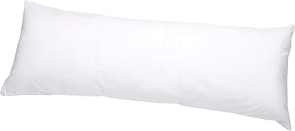 Amazon Basics Body Pillow Pillowcase with Zipper, 100% Cotton Hypoallergenic, Pillow Protector, White (55 x 21 Inches), Pillows Not Included
