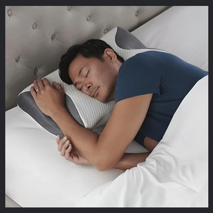 OELA Cervical Pillow for Neck Pain Relief - Orthopedic Premium Memory Foam, Ergonomic Shape Perfect for Side Sleeper, Back Sleepers, Stomach Sleepers, and Contoured Support for Better Sleep.