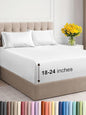 Extra Deep Twin Sheet Set - 4 Piece Breathable and Cooling Sheets - Hotel Luxury Bed Sheets Set - Easy & Secure Fit - Soft, Wrinkle Free and Comfy Sheets Set - White Sheet Set with Extra Deep Pockets