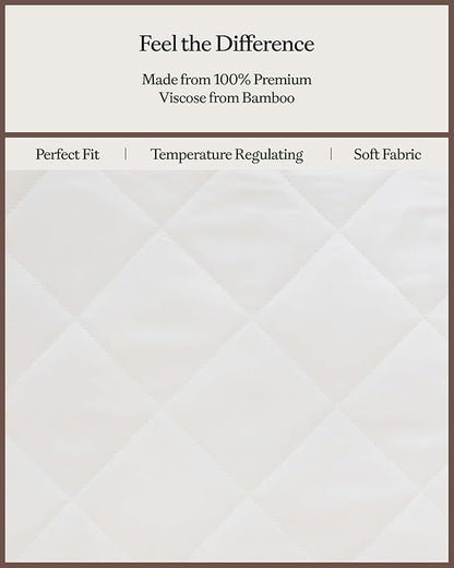 Cozy Earth Full Size Mattress Pad - 100% Viscose from Bamboo Cooling Mattress Cover - Lightweight Temperature Regulating Bed Pad with 360-Degree Elastic Hem - Fits Mattresses up to 20”