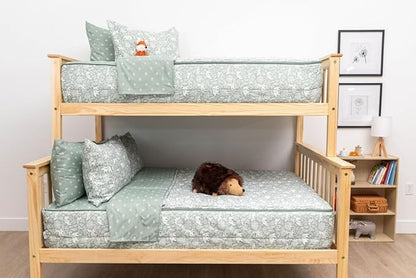 Beddy's Fantasy Woodland Girls Durable Zipper Bedding for Kids, Bed in a Bag, Green Sheets & Comforter with Animal & Woods Design, Includes Pillowcase & Pillow Sham Easy to Make & Wash