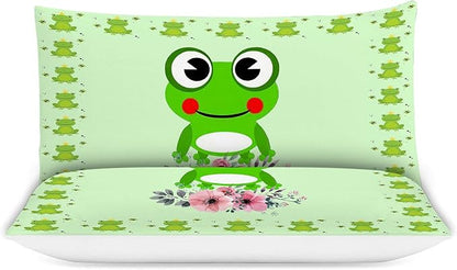 Frog Bedding Set Cartoon Frog Theme Comforter Set for Kids Teens Adults Women Men Green Frog Duvet Cover Bedroom Decor Soft King Size Quilt Cover with 2 Pillowcases