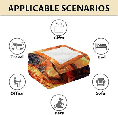 Dinosaur Blanket Gifts for Adults - 60 x 80 Inches Twin Size Throw for Men, Boys - Soft Plush Throw Blankets Decor for Bed, Living Room