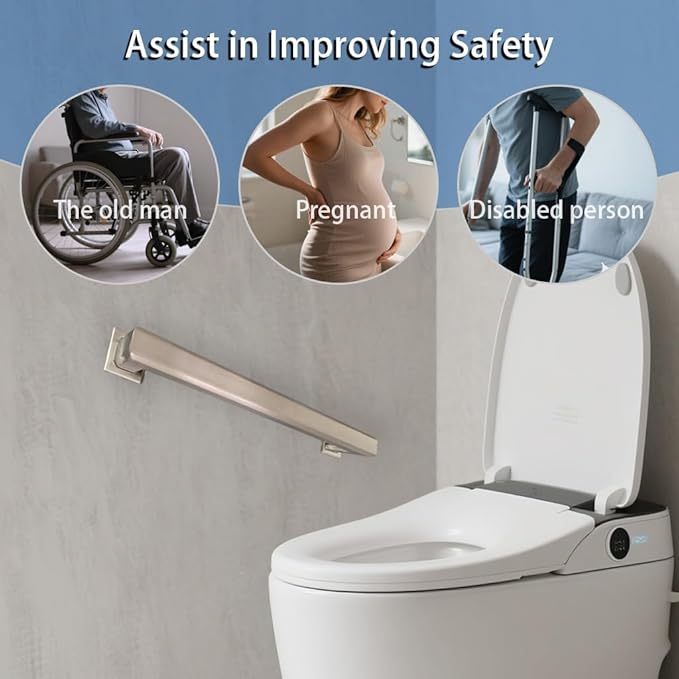 Handicap Grab Bars, Octagon 2 Pack 18 Inch Shower Grab Bar for Seniors, 304 Stainless Steel ADA Grab Bars for Bathtubs and Showers, Safety Shower Handles for Elderly, Disabled (Polished Chrome)