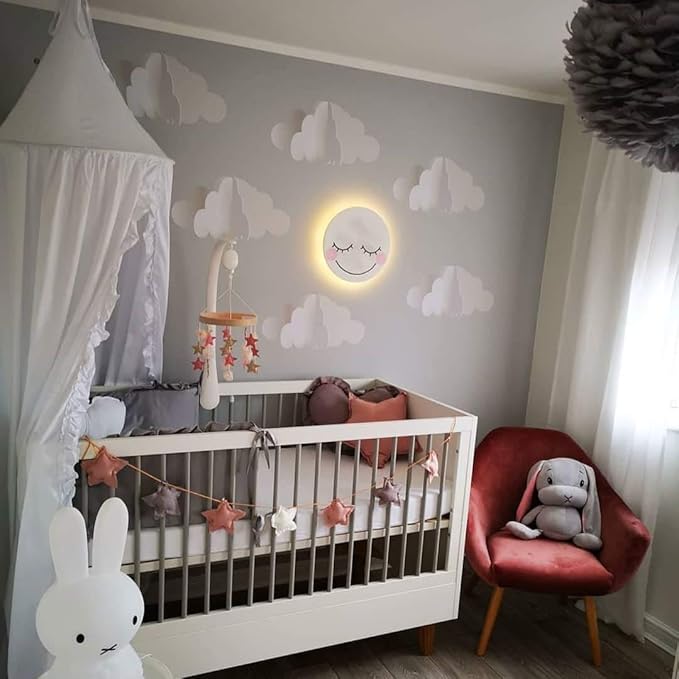 Bed Canopy with Frills Reading Nook Game Tent for Kids Boho Hanging Net Play Room Decor(White)