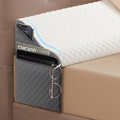 Twin Size Bed Wedge Pillow Headboard, Pillow Wedge for Headboard Gap(0-8"), Mattress Gap Filler Wedge, Stop Items Falling and Get Quality Sleep,Ergonomic Design, Non-Slip, Breathable(39"X10"X6")