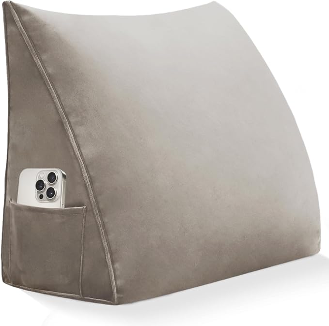 Wedge Pillow Headboard Reading Pillow Triangular Backrest Support Pillow for Sitting in Bed Positioning Support Pillow for Sofa Daybed Removable Cover