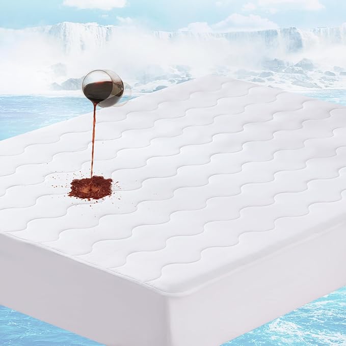 Instant Cool Queen Mattress Pad for Hot Sleepers, Waterproof Cooling Mattress Topper Cover with TriSupport 3D Tech, Cloud-Like Mattress Protector Pad