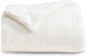Bedsure GentleSoft Sherpa Fleece Throw Blanket for Couch - Thick and Warm Throw for Women and Men, Soft Fuzzy Plush Blanket for Winter, White, 50x60 Inches