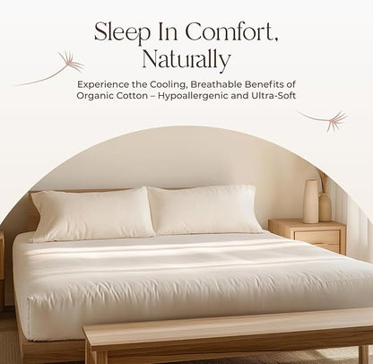 Organic Waterproof Mattress Protector Cal King - 100% Waterproof Mattress Pad with Extra Soft Quiet & Breathable Triple Layer Protection - GOTS Certified Machine Washable Deep Pocket Design (Cal King)