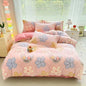 Pink Floral Kids Duvet Cover Set Cute Kawaii Bedding Set Twin Size Snowflake Fluffy Comforter Cover Blanket Soft Reversible Duvet Cover Set Room Decor for Girls Women Boys(Pink Flowers,Twin)