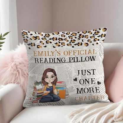 ENCYCOM Personalized Book Reading Pocket Pillow - Custom Reading Pillows with Name – Uniqua Gift for Bookworm Girls, Women Who Love Books, Perfect for Bed or Cozy Corner (Reading Pillow 01)