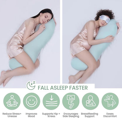 Body Pillows for Adults, Full Body Pillow for Side Sleepers, Long Body Pillow for Bed, Pea Pod Shape Long Pillow for Pregnancy Sleeping Full Body Support