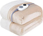 Westinghouse Heated Throw Blanket, Soft Flannel to Sherpa Electric Throw with 6 Heating Levels, 2-10 Hours Time Settings, Fast Heating, Machine Washable 50x60 Inch, Ivory
