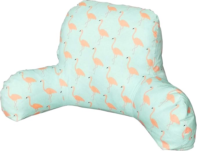 Bohemian Printed Reading Pillow with Support Arms Soft Bed Rest Pillows Back Support Cushion for Kids Reading Watching TV Sitting Up in Bed (23"×16"×10",Bird)