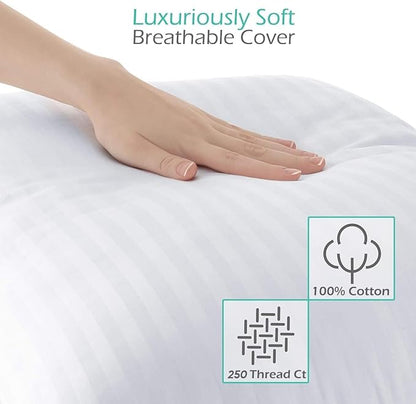 Nestl Cooling Memory Foam Pillow with Down alternative Pillows Combo Set – King Size Set of 2, 1 Soft and 1 Firm, Adjustable for Side, Back or Stomach Sleepers, Breathable Washable Cool Cover, 20”x36”