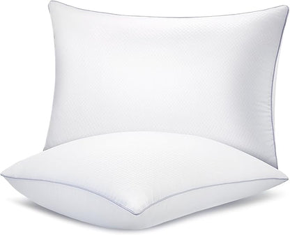 Bed Pillows for Sleeping 2 Pack, Standard Size Pillows Set of 2,Down Alternative Filling, Pillow for Back, Stomach or Side Sleepers Grey