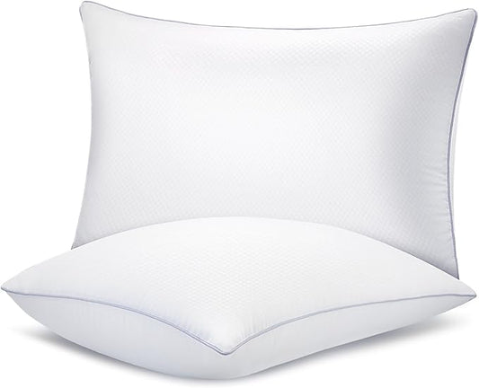 Bed Pillows for Sleeping 2 Pack, Standard Size Pillows Set of 2,Down Alternative Filling, Pillow for Back, Stomach or Side Sleepers Grey