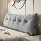 Queen Size Headboard Pillow Wedge Long Backrest Positioning Support for Sitting up Sleeping in Daybed Sofa Couch Wedge Bed Gap Filler Rest Large Reading Pillow with Side Pocket Bolster Cushion