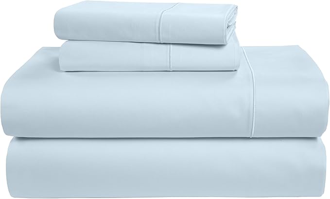 LANE LINEN 100% Egyptian Cotton Queen Sheets Set, Long Staple Mercerized Cotton Bedding Sheets, Sateen Weave, Luxury Hotel Sheets, Deep Pocket - Ice Melt