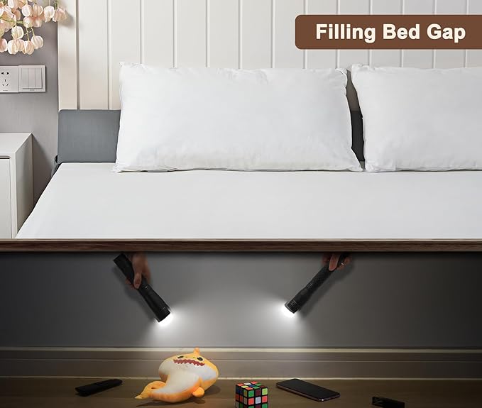 Vekkia Queen Bed Wedge Pillow/Headboard Pillow for Headboard Gap,Bed Gap Filler to Close Gap (0-3.5"),with Handy Pockets and Washable Cover- Grey