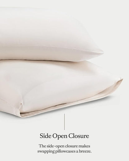 Cozy Earth Standard Pillowcases Set of 2 - Made of 100% Viscose from Bamboo, Ultra-Soft & Luxury, Woven from Naturally Breathable & Lightweight Fabric - Oat