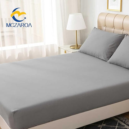 Grounding Sheets Queen, 12% Silver+88% Organic Cotton, Fitted Grounded Bed Sheet Deep Pocket for Improved Sleep & Wellness (Gray, Queen - 60"x80"x15")