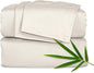 Pure Bamboo Queen Sheets, Genuine 100% Organic Viscose Derived from Bamboo Bed Sheet Set, Luxuriously Soft & Cooling, Double Stitching, 2 Year Quality Promise (Queen, Creme)