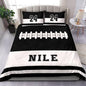 Personalized American Football Bedding Set, Kids 3 Piece Duvet Cover Set with Pillow Shams for Teens Boys, NO Comforter, Twin Size for Rugby Lovers (Football 19)