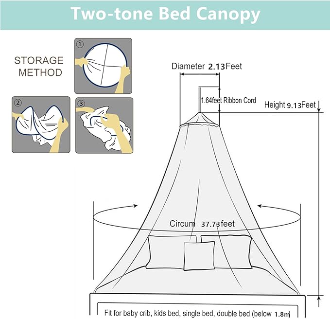 Eimilaly Two-Tone Bed Canopy Stars Glow in The Dark Pink Blue, Mosquito Net Bed Canopy for Girls Room Decor, Single Door
