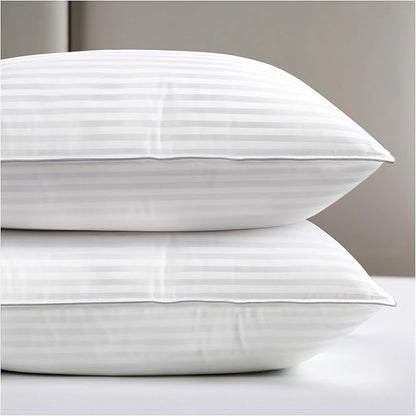 viewstar Hotel Collection Bed Pillows, Down Alternative Pillow for Back, Stomach or Side Sleepers, Firm, White, Queen