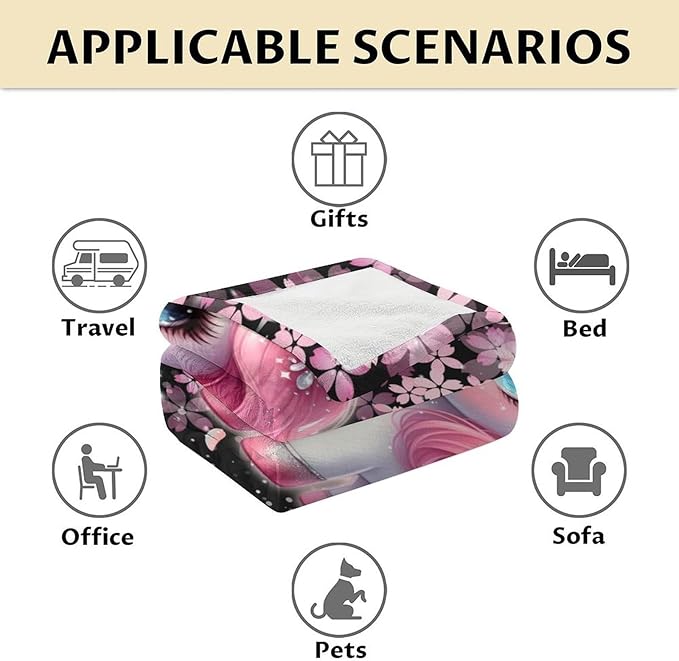 Teens Blanket Gifts Unicorn Blankets for Women - 50" x 60" Inches Adult Fluffy Lightweight Cozy Throw for Sofa, Work, Bed