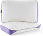 HOMELAB Adjustable Shredded Memory Foam Pillows Queen Size, Cooling Bed Pillows for Sleeping with Removable Cover, Medium Pillows for Side Stomach & Back Sleepers, 2 Packs 20"x28"